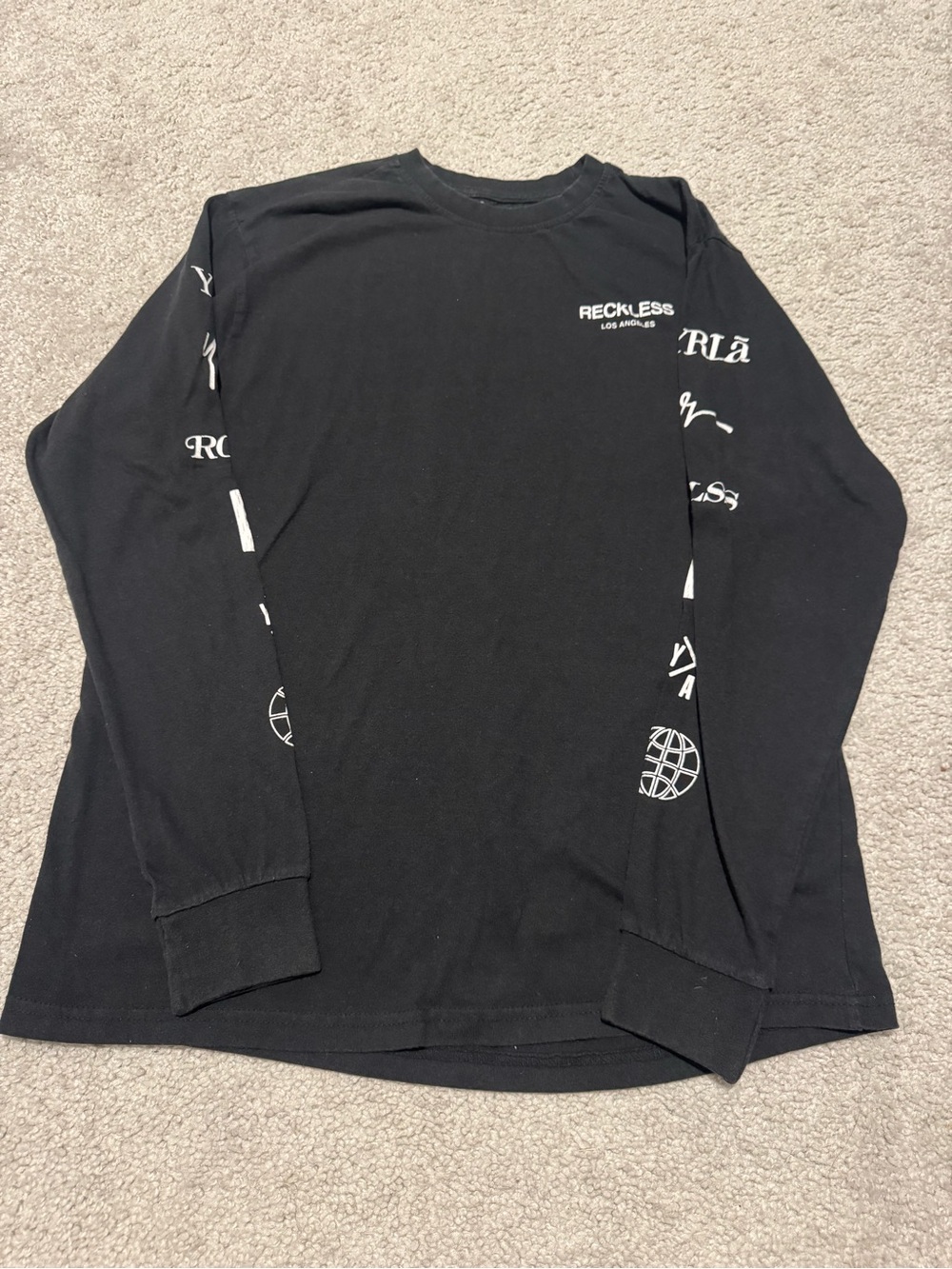 Young & Reckless Black Long Sleeve Graphic Tee
